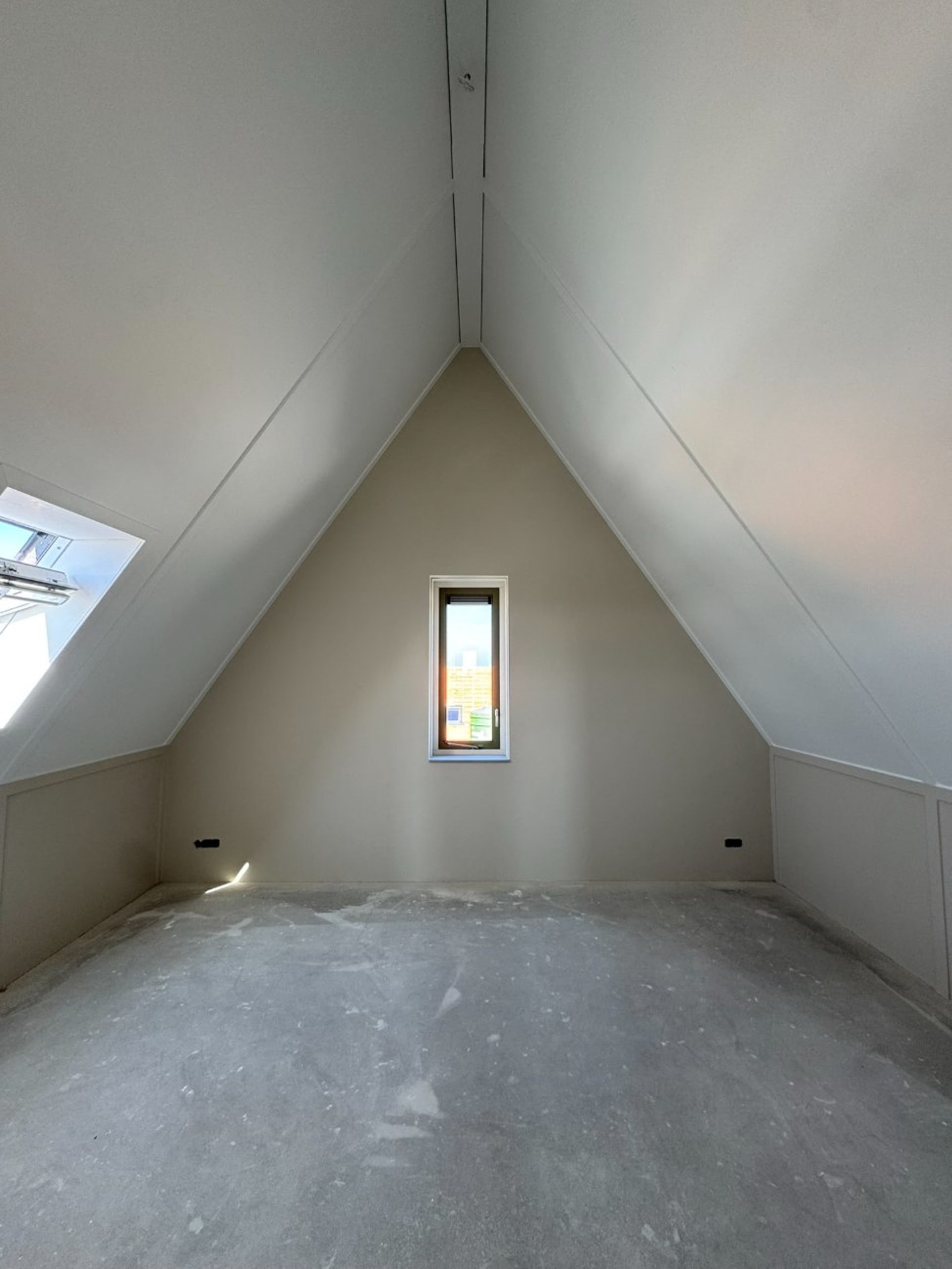 Attic finished and latex sprayed