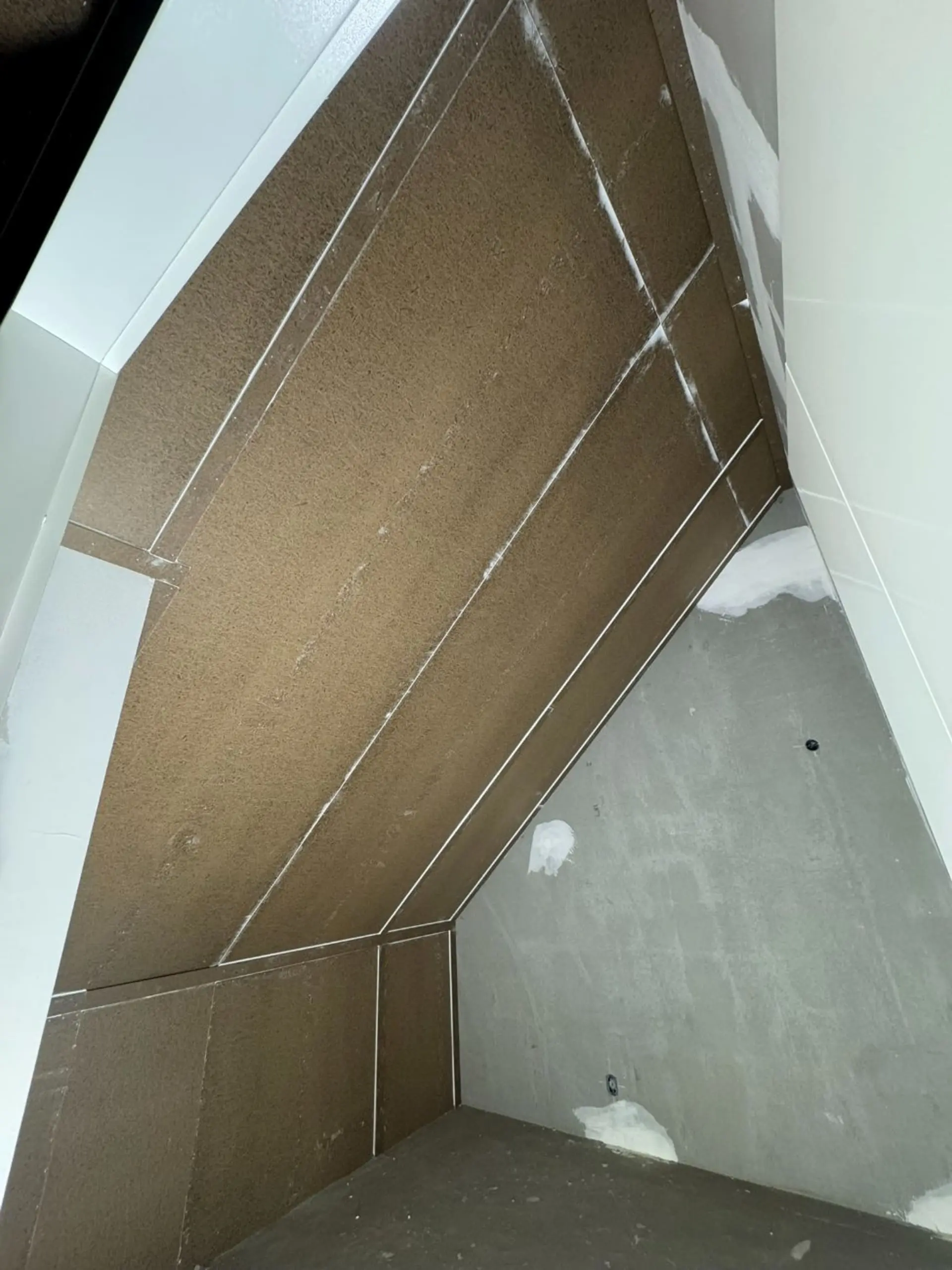 Attic finished and latex sprayed