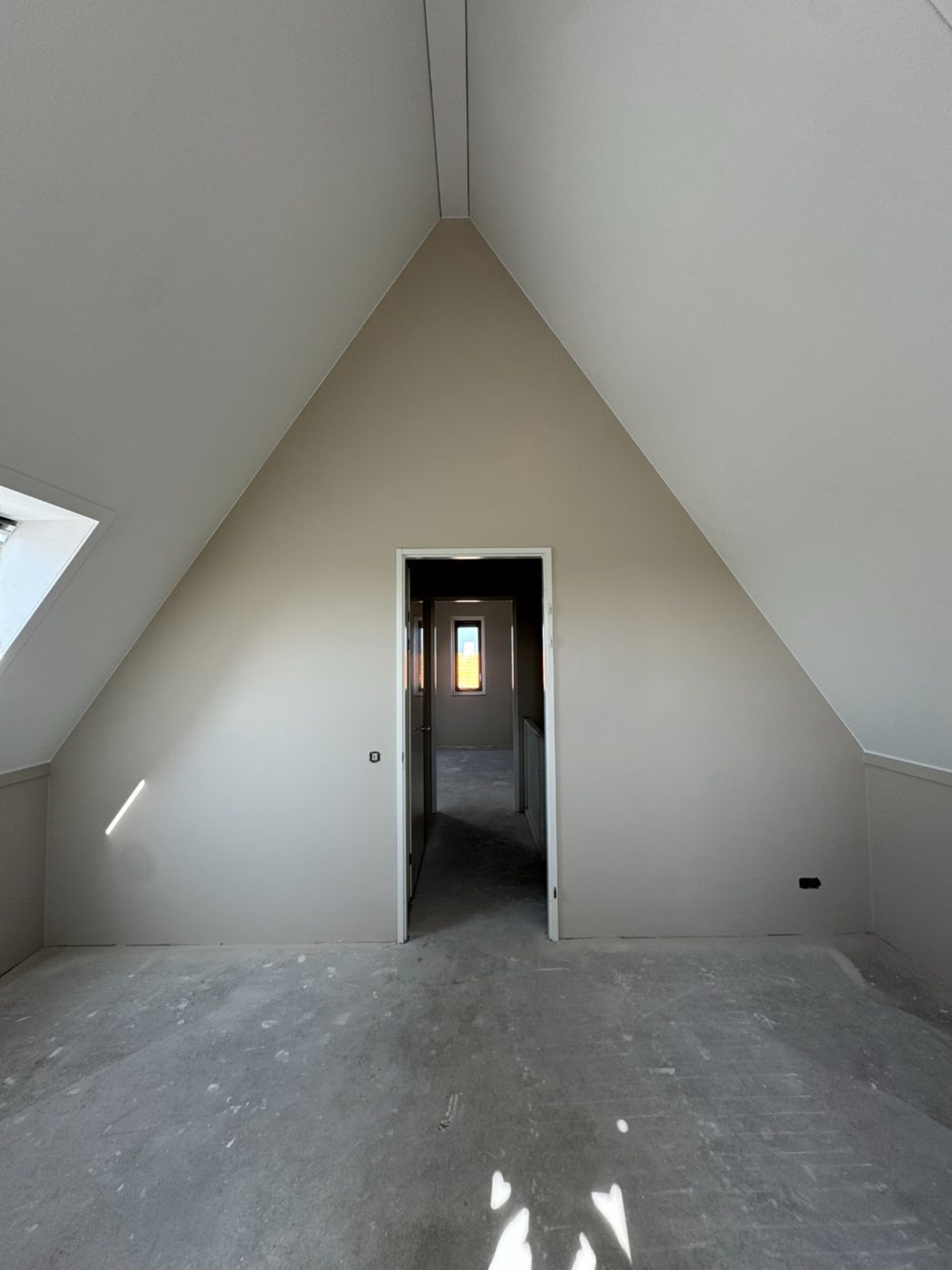 Attic finished and latex sprayed