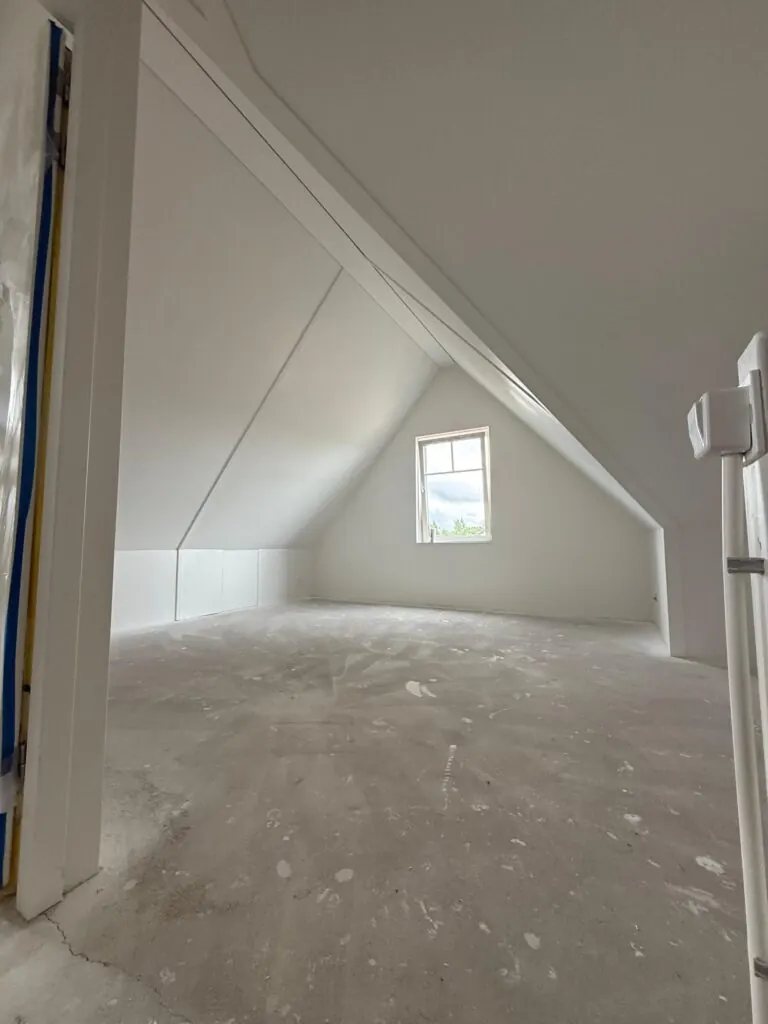 Attic finished and latexed