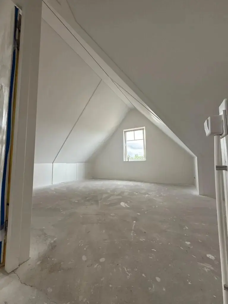 Attic finished and latexed